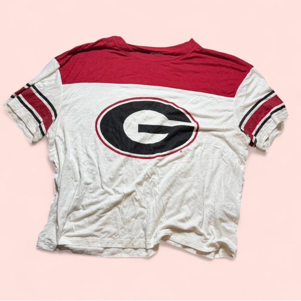 Red and White Georgia Bulldogs Graphic T-Shirt